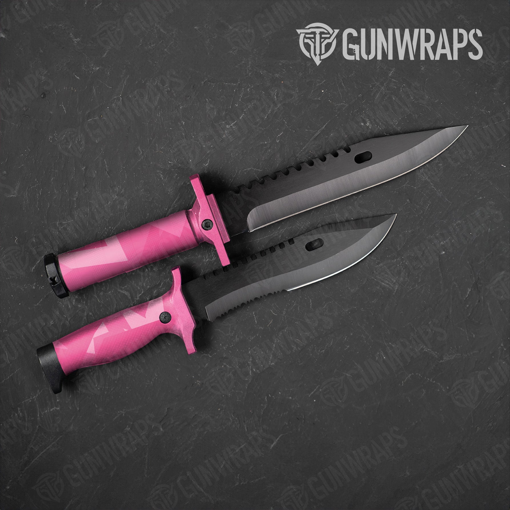 Shattered Elite Pink Camo Knife Gear Skin Vinyl Wrap
