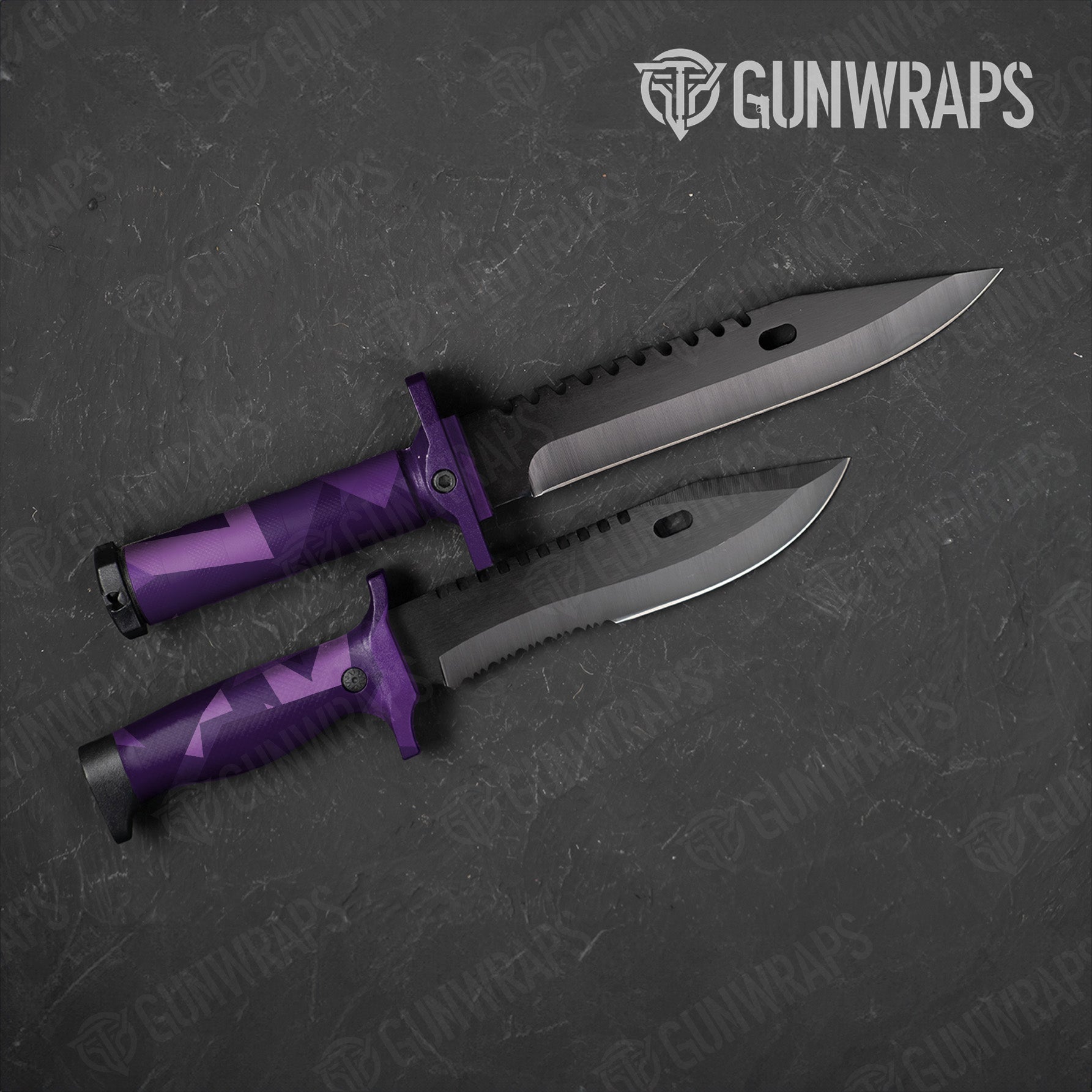 Shattered Elite Purple Camo Knife Gear Skin Vinyl Wrap