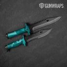 Shattered Elite Tiffany Blue Camo Knife Gear Skin Vinyl Wrap