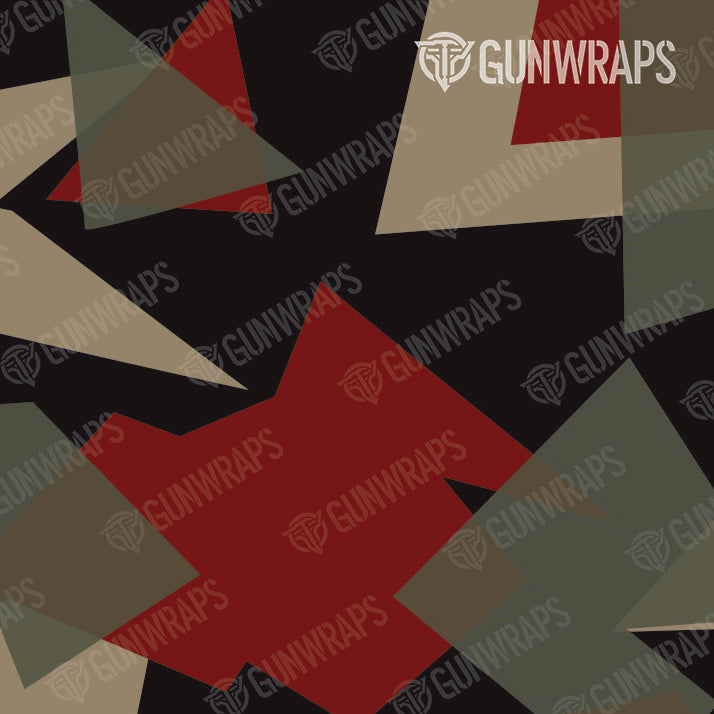 AR 15 Mag Well Shattered Militant Red Camo Gun Skin Pattern