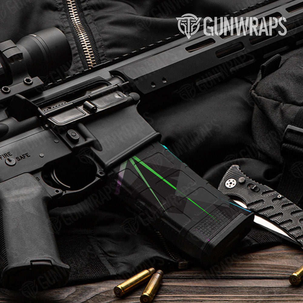 AR 15 Mag Shattered Laser Elite Black Retro Gun Skin Pattern