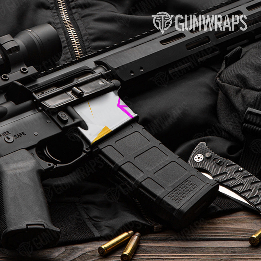 AR 15 Mag Well Shattered Laser Elite White Heat Gun Skin Pattern