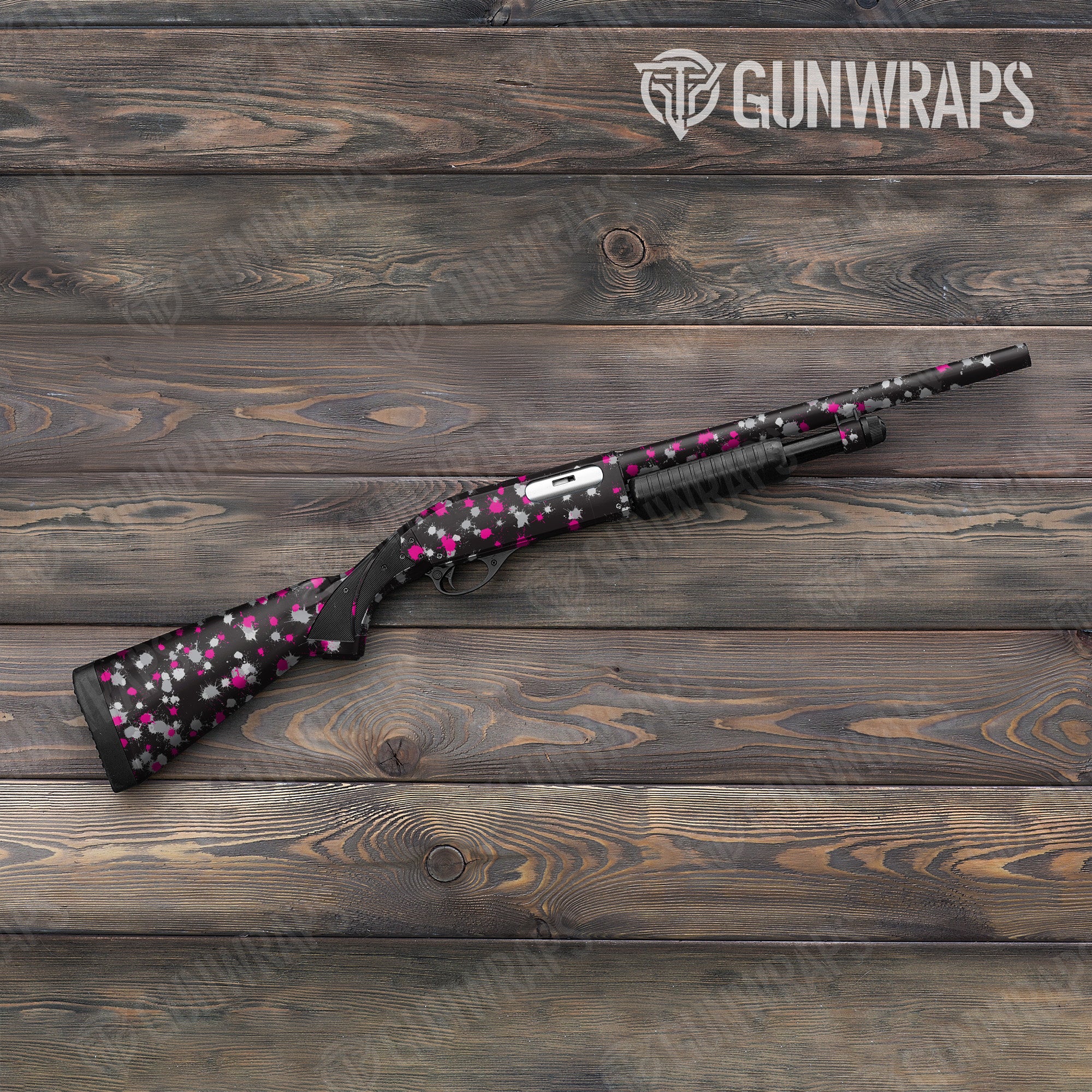 Shotgun Paintball Magenta Tiger Gun Skin Vinyl Wrap