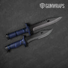 Shredded Blue Midnight Camo Knife Gear Skin Vinyl Wrap