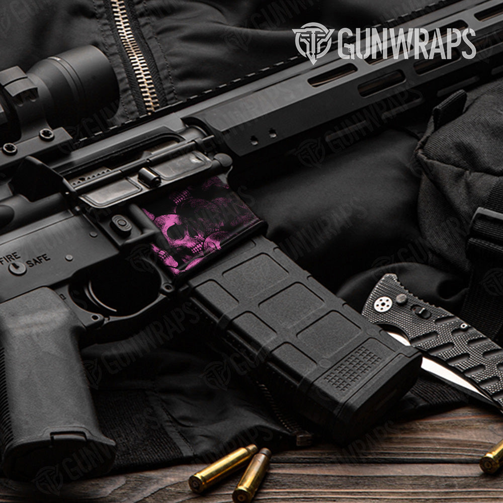 AR 15 Mag Well Skull Pink Gun Skin Pattern
