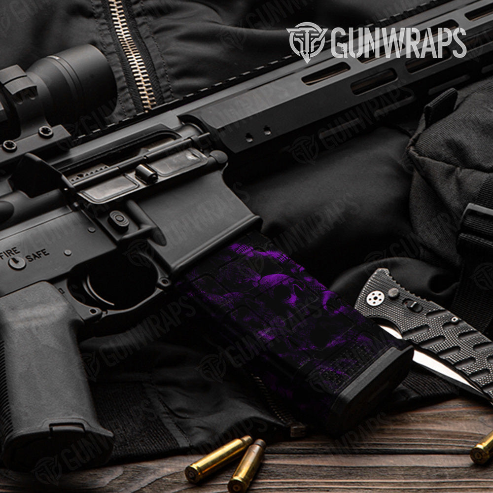 AR 15 Mag Skull Purple Gun Skin Pattern