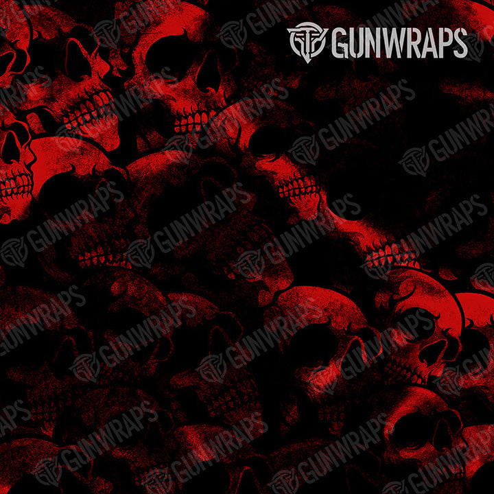 AR 15 Mag Well Skull Red Gun Skin Pattern