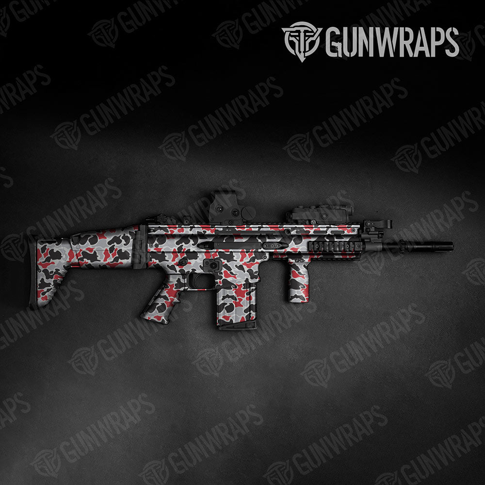 Old School Duck Red Tiger Gun Skin Vinyl Wrap