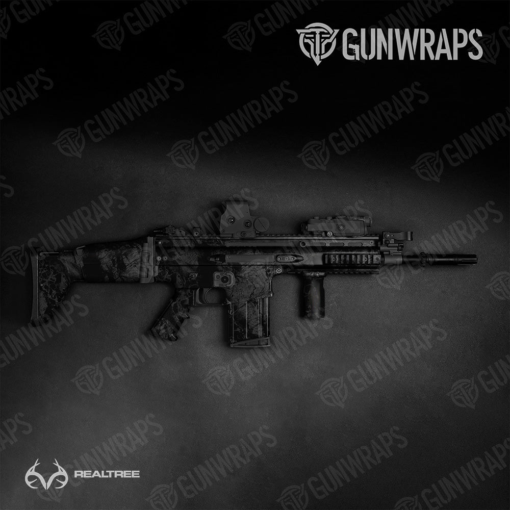 Tactical Realtree WAV3 Black Camo Gun Skin Vinyl Wrap