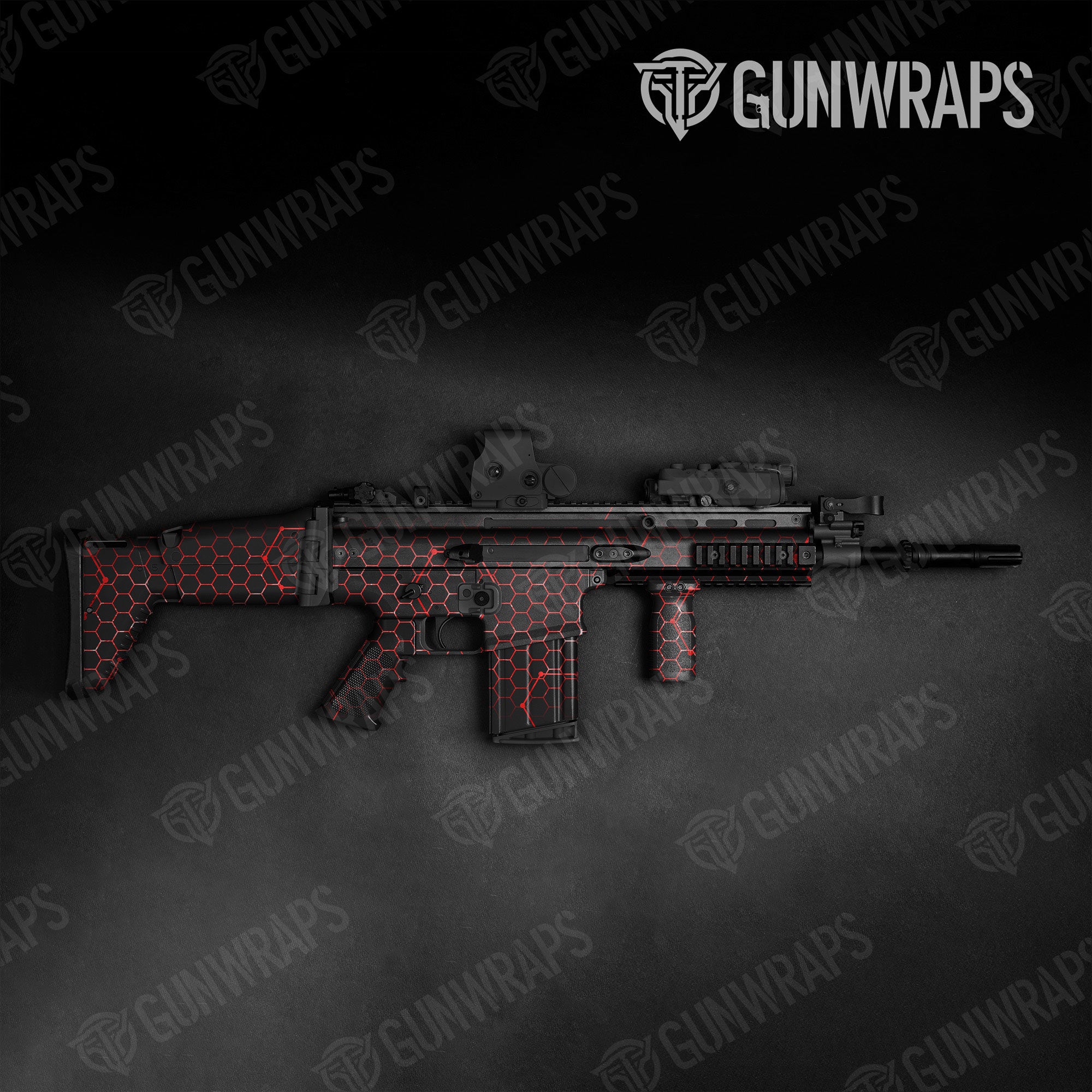 Vivid Hex Red Gun Skin Vinyl Wrap