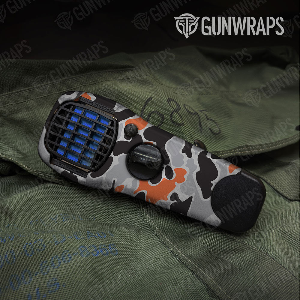 Old School Duck Orange Tiger Gun Skin Vinyl Wrap