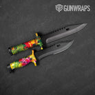 Tie Dye Flower Child Knife Gear Skin Vinyl Wrap