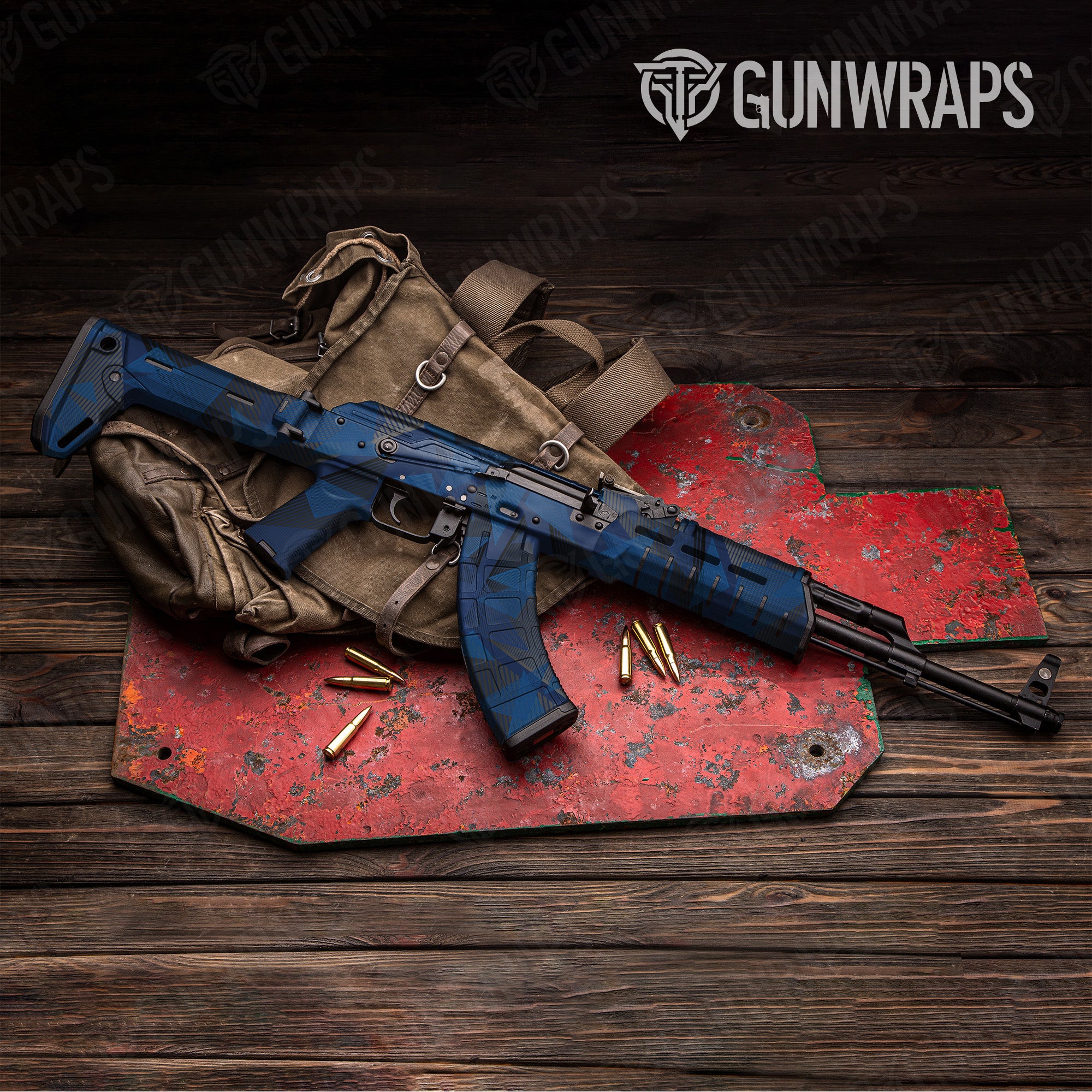 AK 47 Trigon Elite Blue Gun Skin Pattern