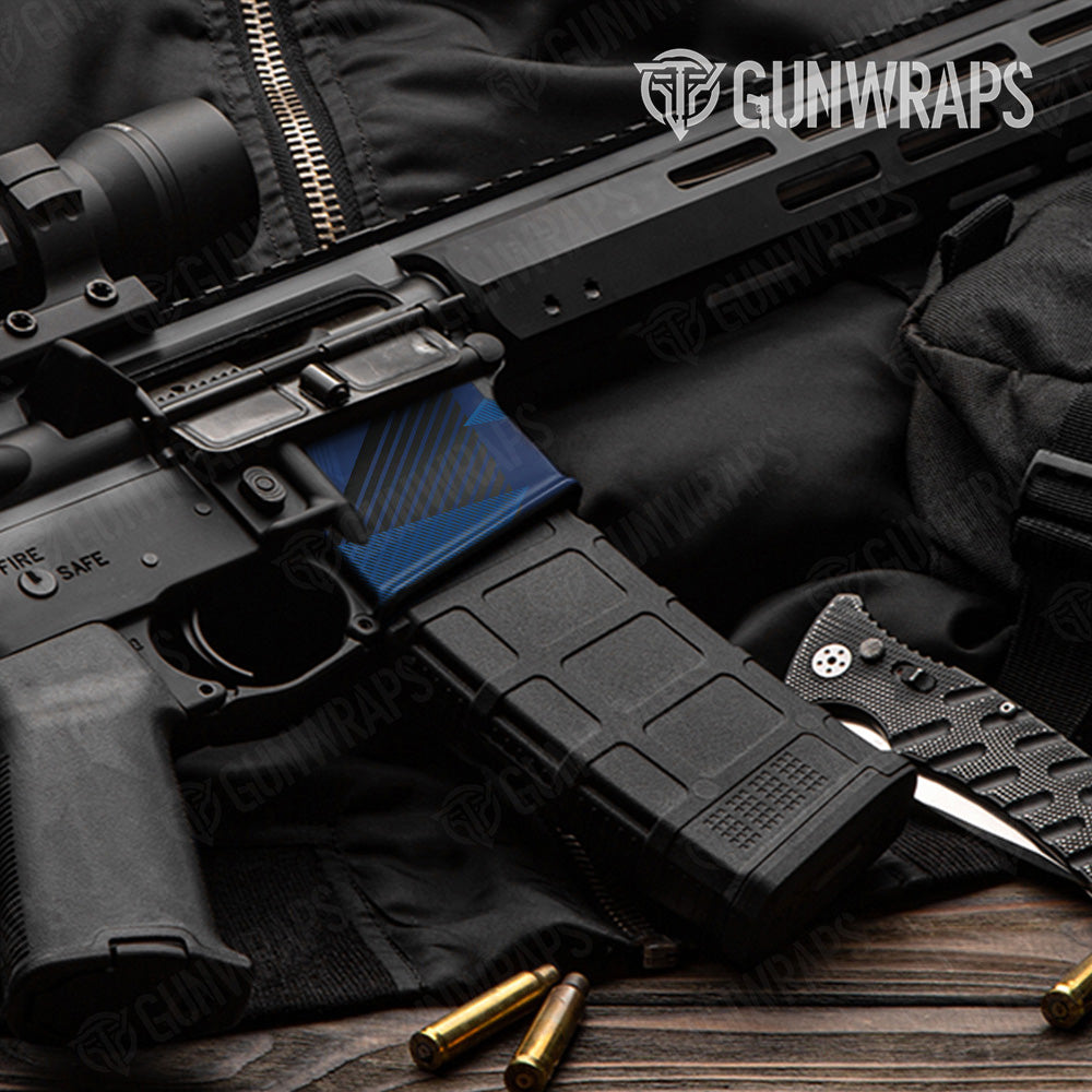 AR 15 Mag Well Trigon Elite Blue Gun Skin Pattern