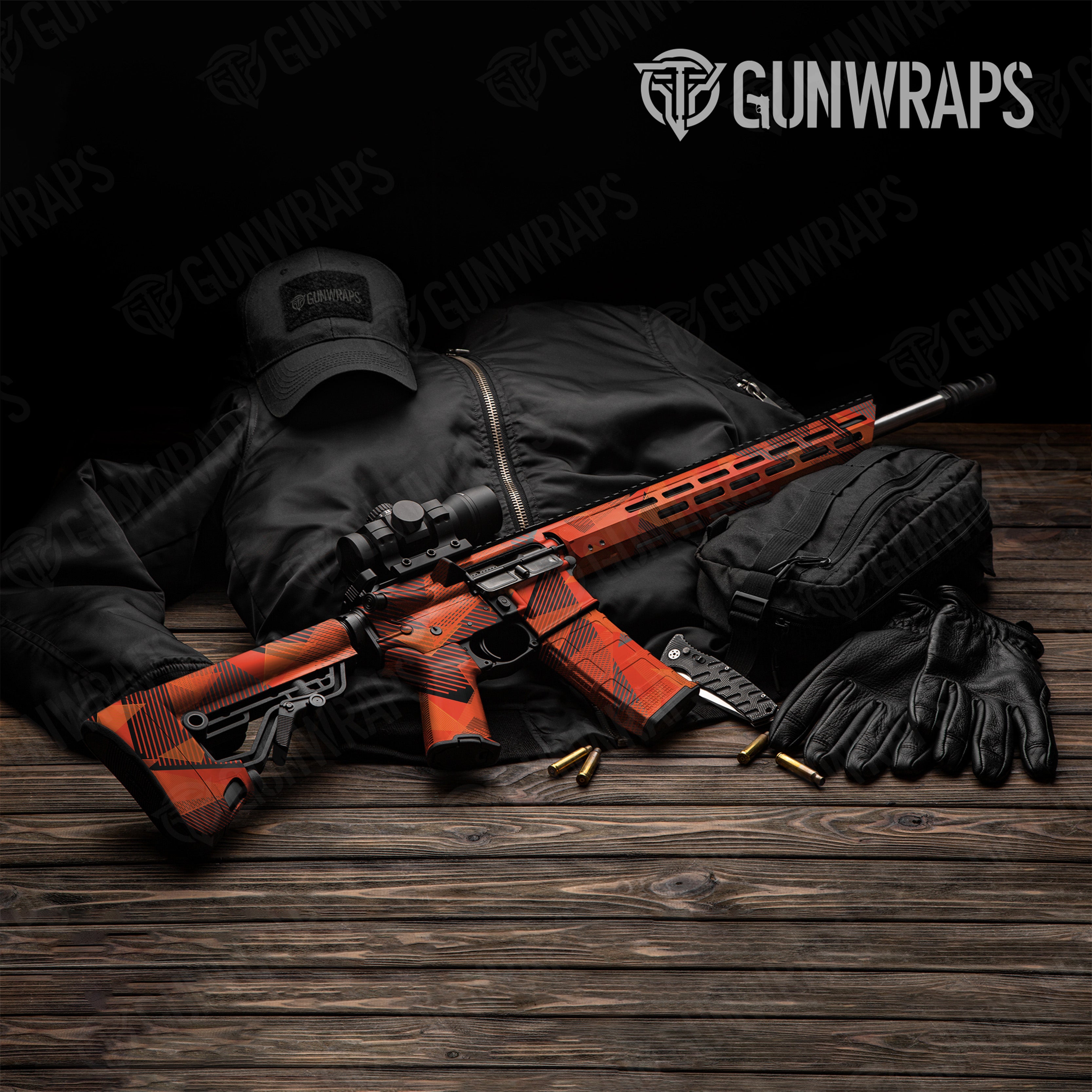 AR 15 Trigon Elite Orange Gun Skin Pattern