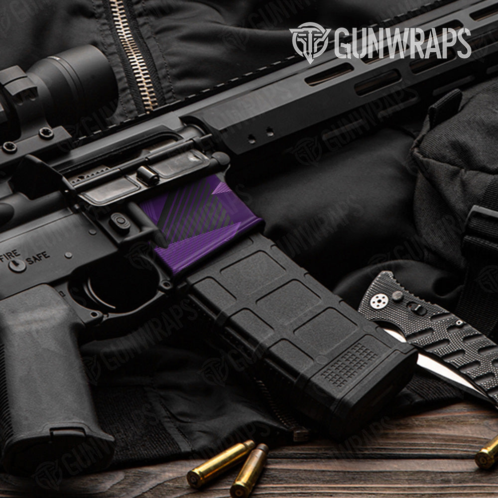 AR 15 Mag Well Trigon Elite Purple Gun Skin Pattern