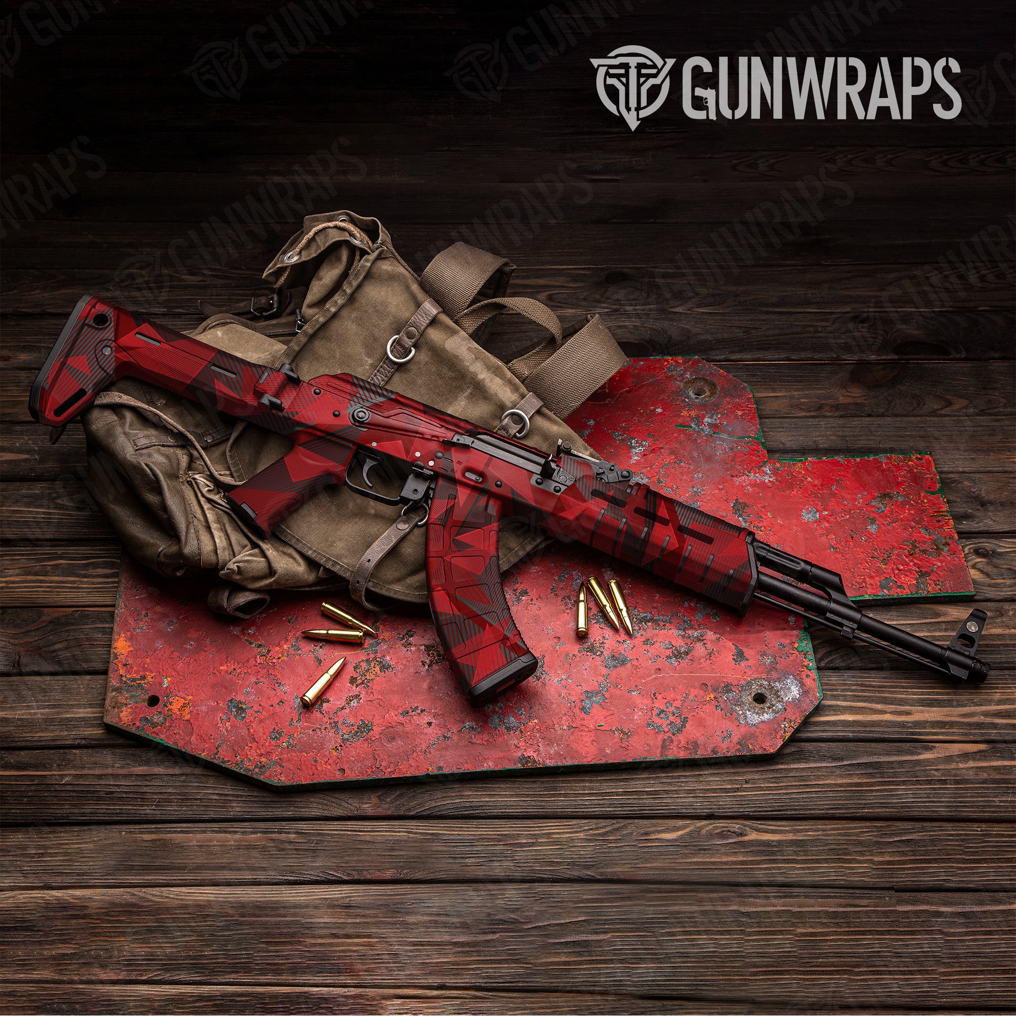 AK 47 Trigon Elite Red Gun Skin Pattern