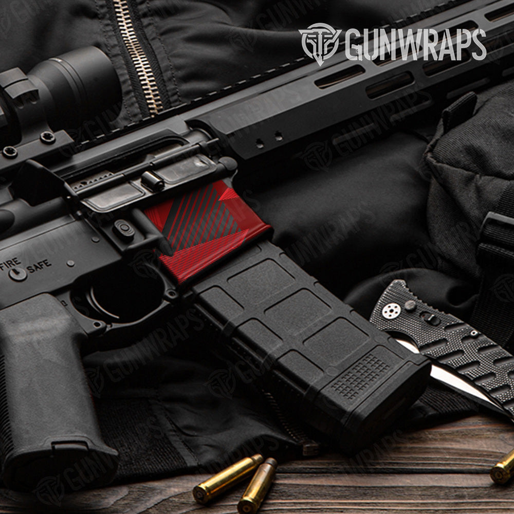 AR 15 Mag Well Trigon Elite Red Gun Skin Pattern