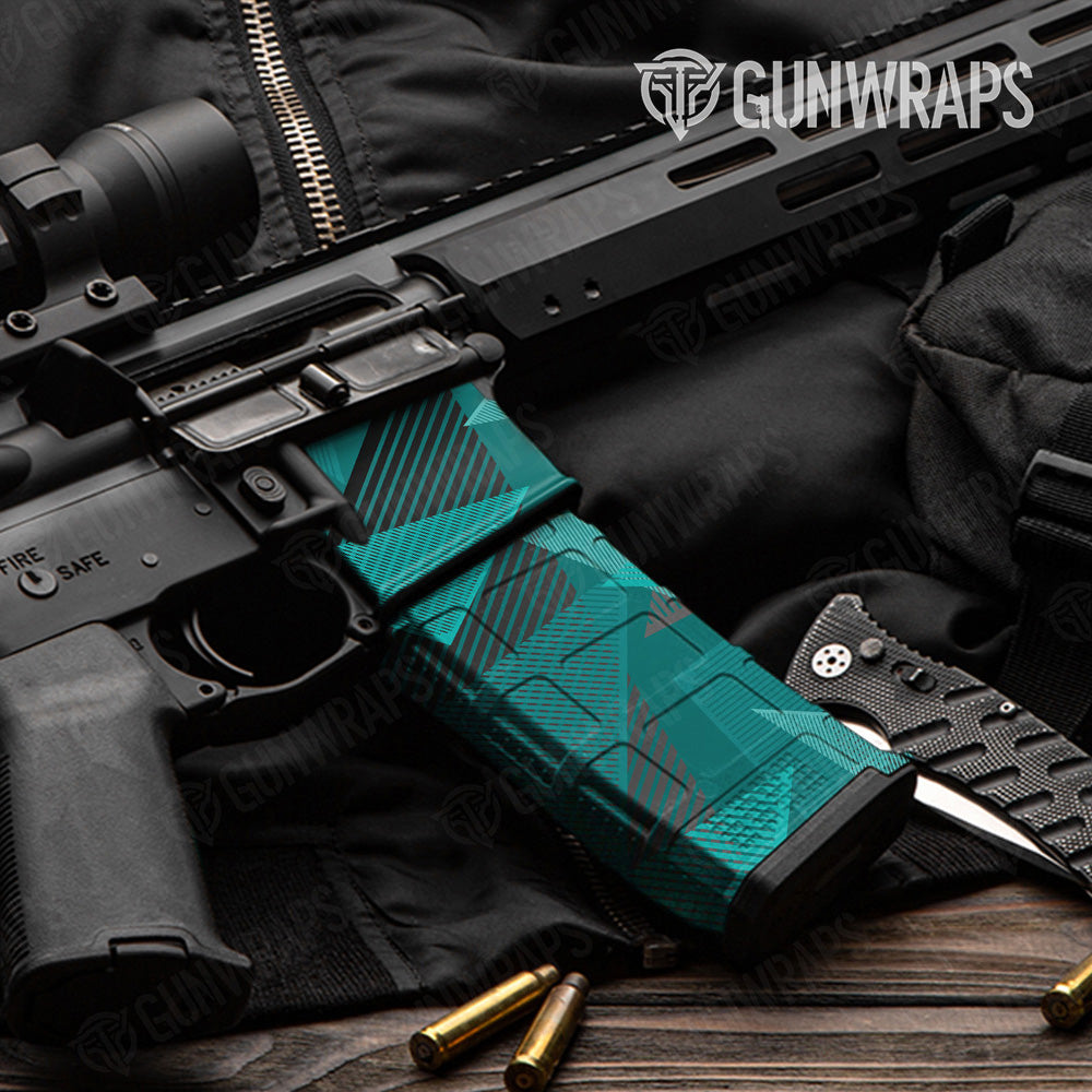 AR 15 Mag & Mag Well Trigon Elite Tiffany Blue Gun Skin Vinyl Wrap