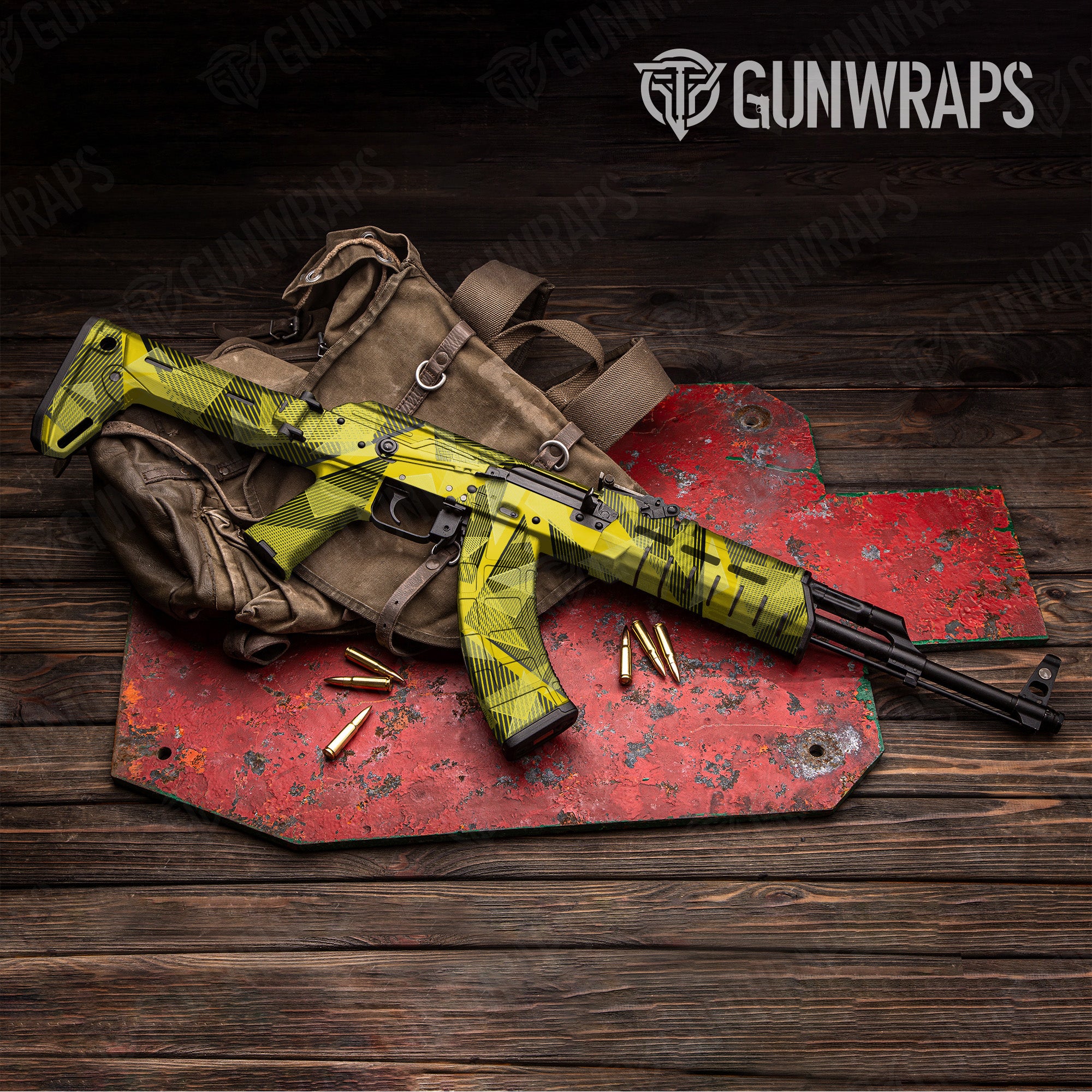 AK 47 Trigon Elite Yellow Gun Skin Vinyl Wrap