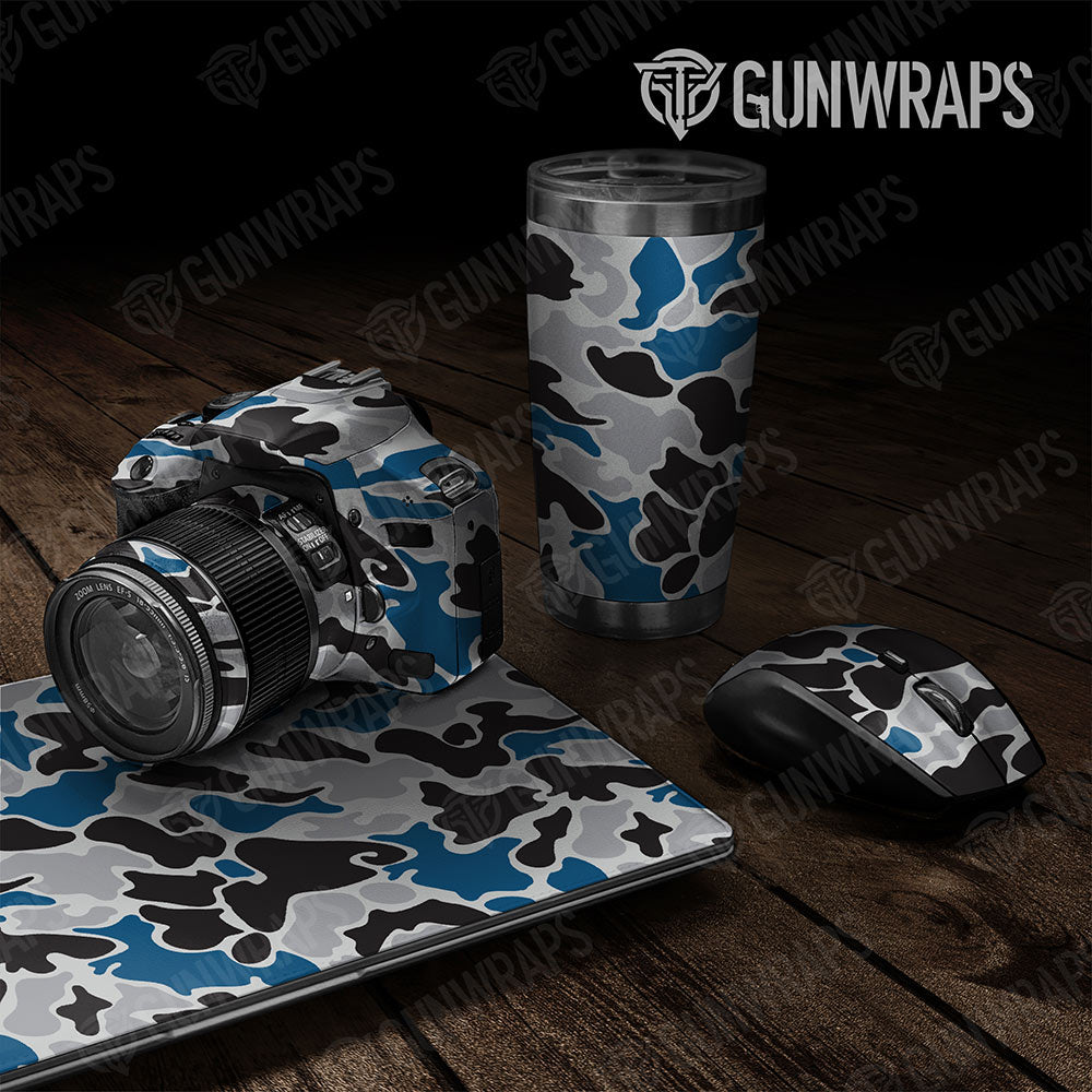 Old School Duck Blue Tiger  Gun Skin Vinyl Wrap