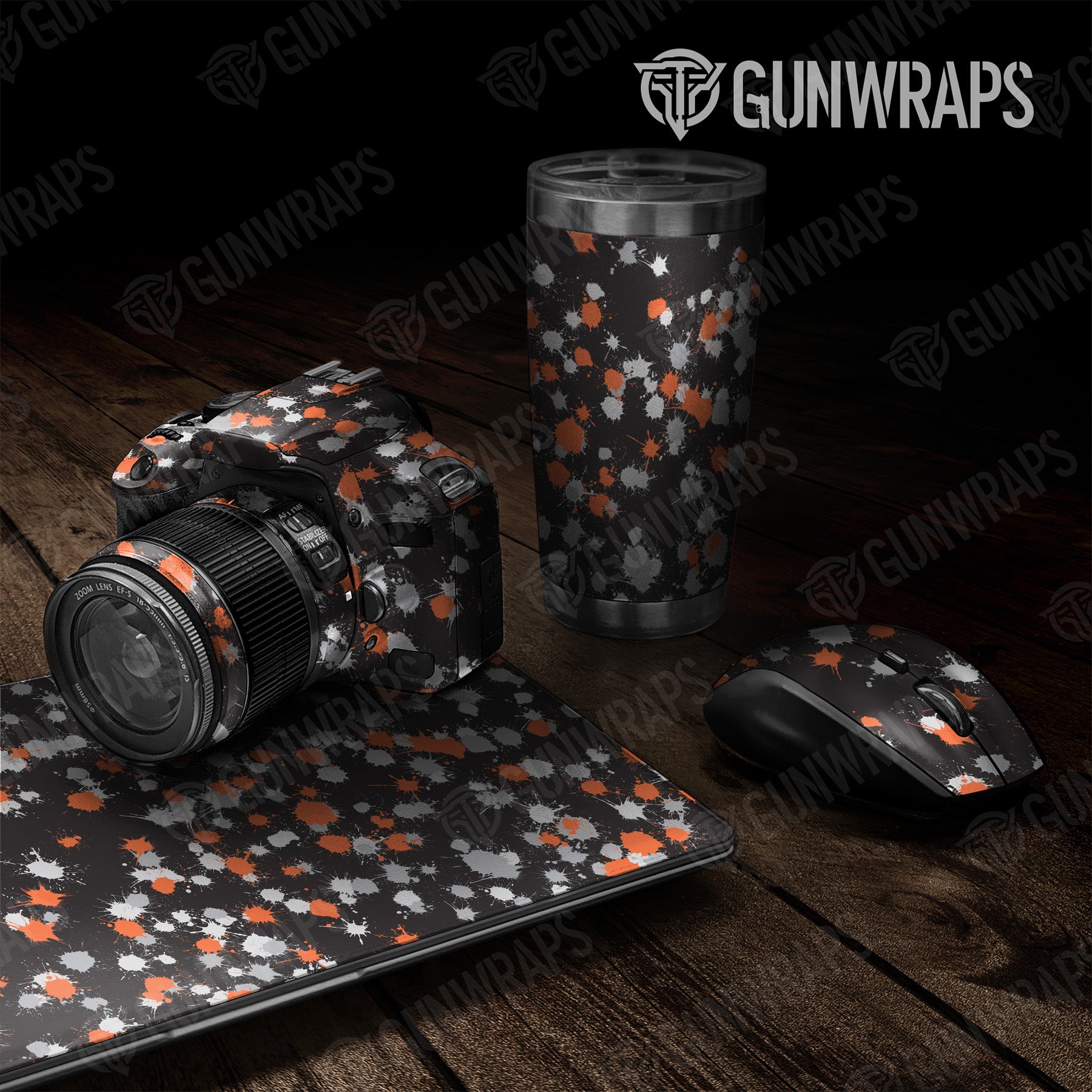 Universal Sheet Paintball Orange Tiger Gun Skin Vinyl Wrap