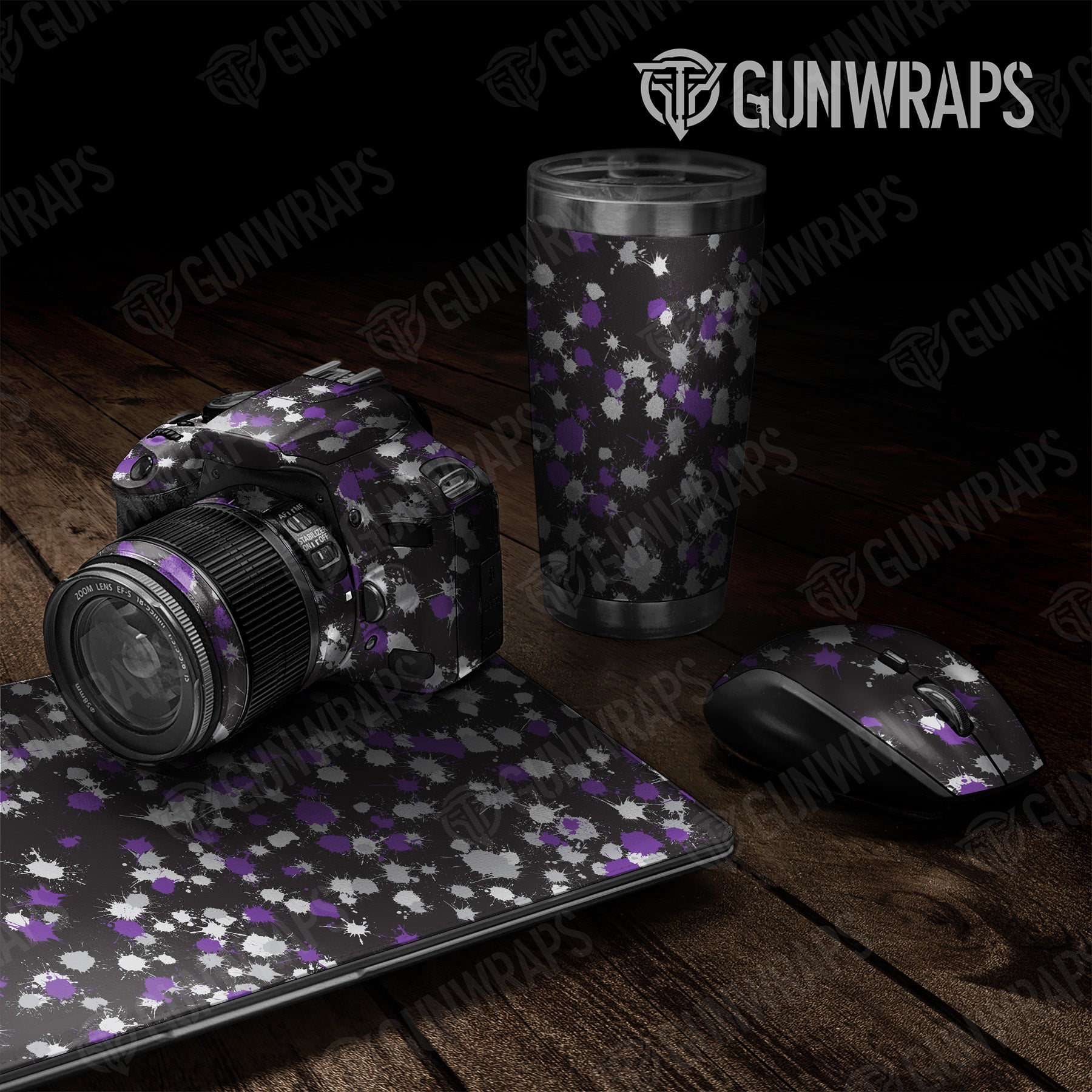 Universal Sheet Paintball Purple Tiger Gun Skin Vinyl Wrap