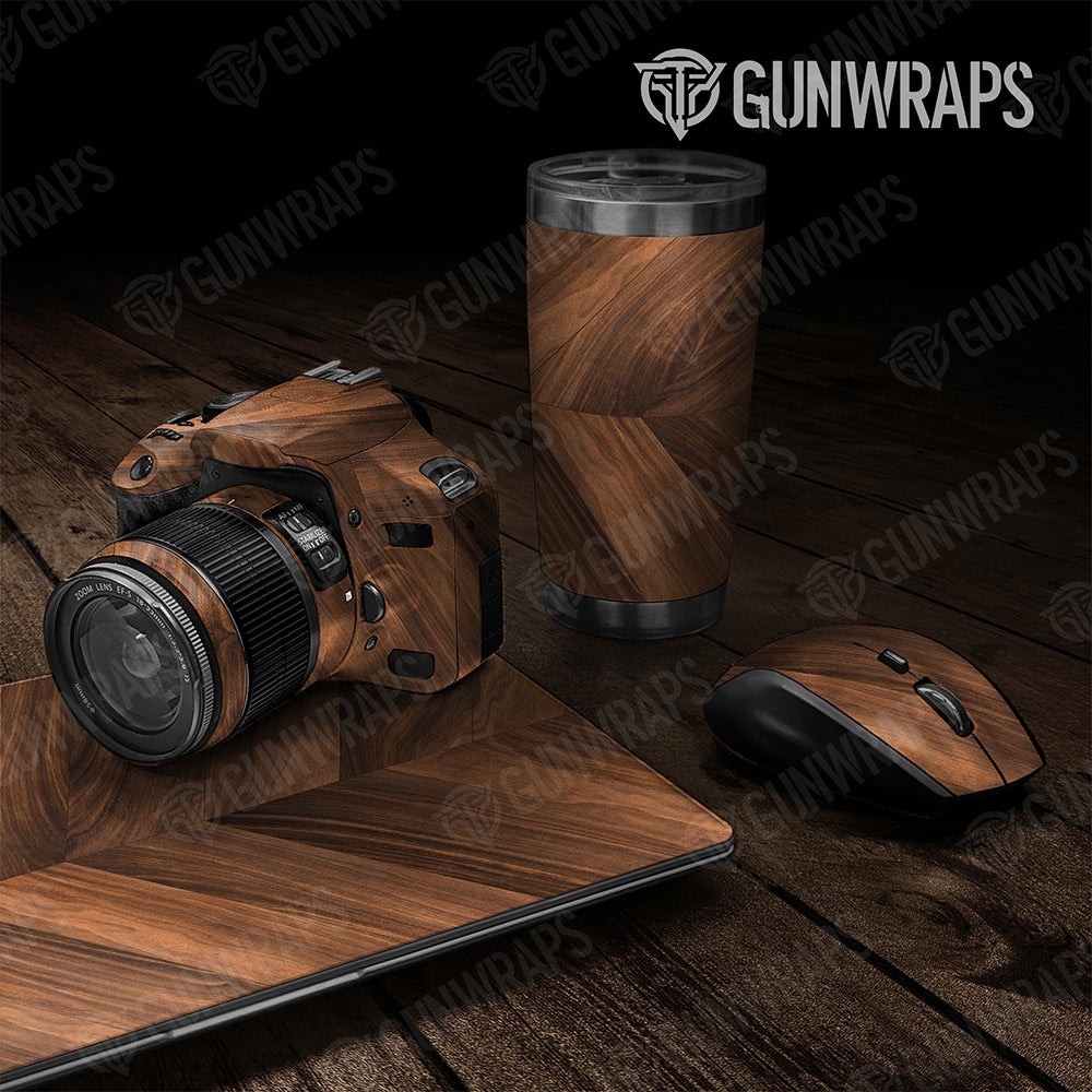 Woodgrain Dallas  Gun Skin Vinyl Wrap