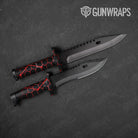 Vivid Hex Red Knife Gear Skin Vinyl Wrap