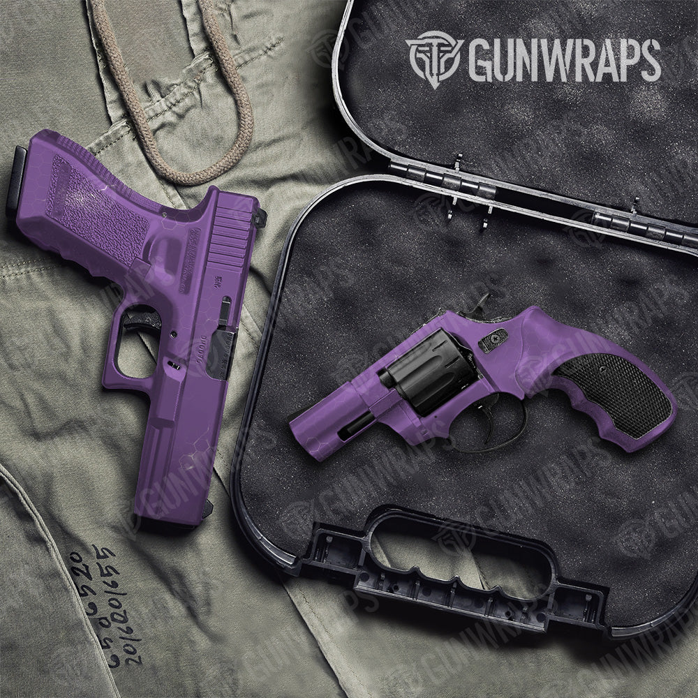 Pistol & Revolver Hex Electric Purple Gun Skin Vinyl Wrap