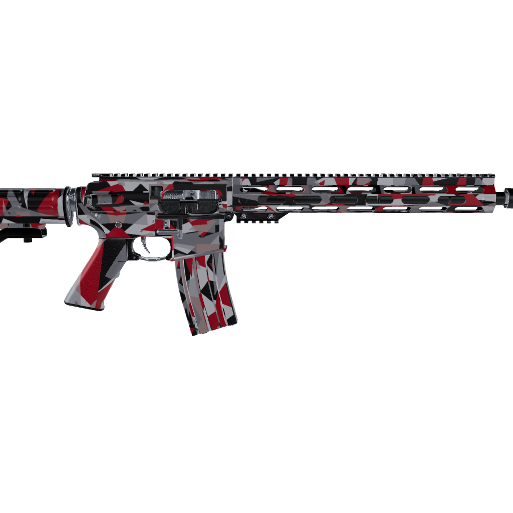 AR 15 Shattered Red Tiger Camo Gun Skin