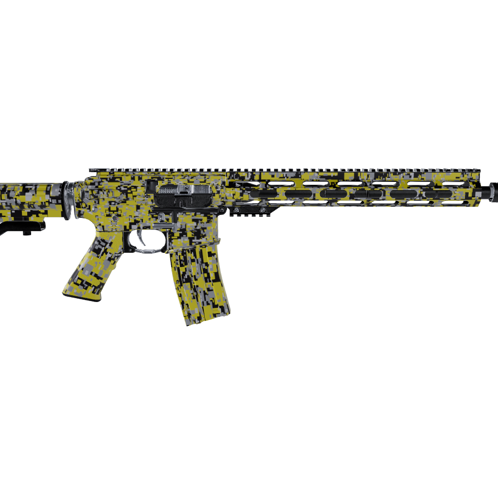AR 15 Digital Yellow Tiger Camo Gun Skin