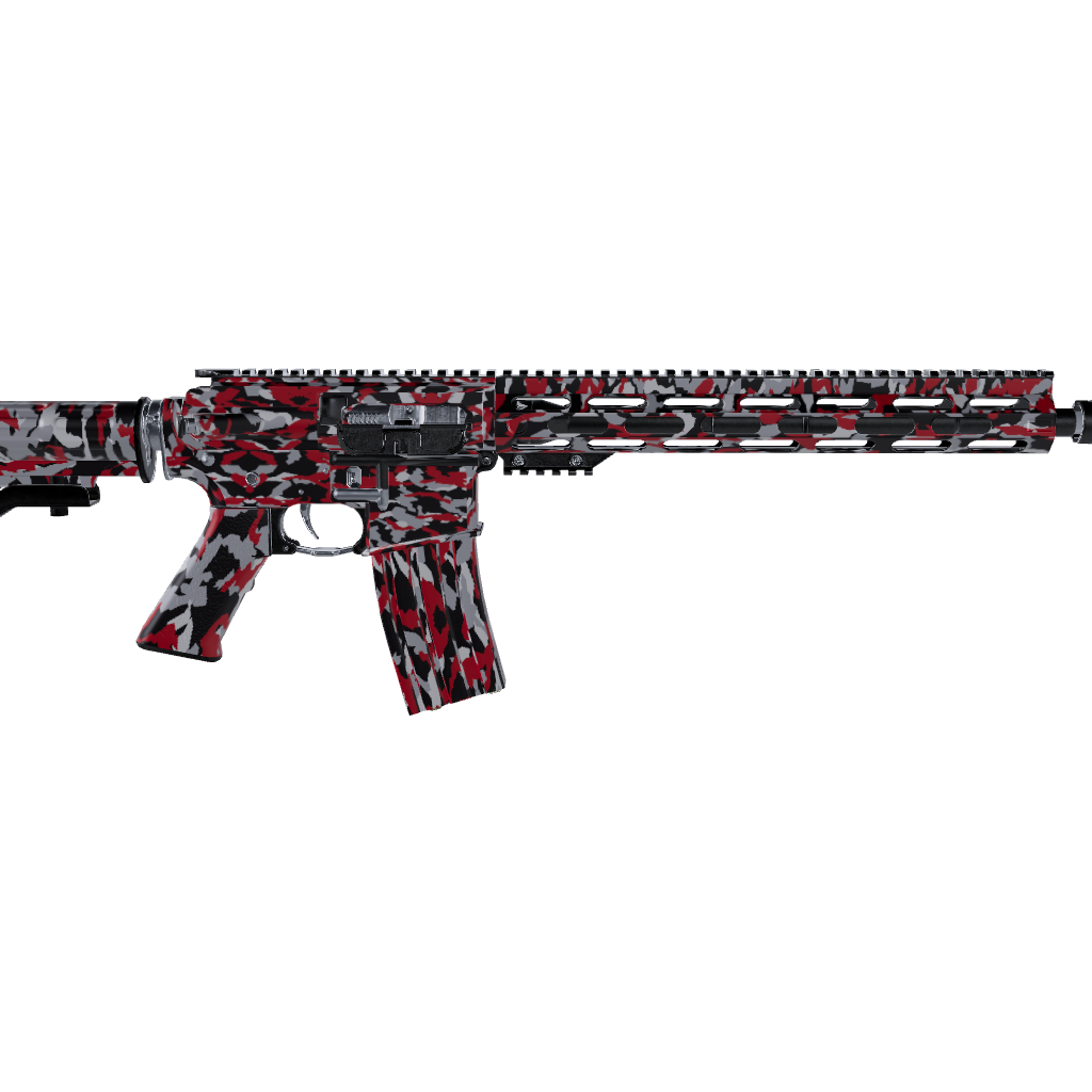 AR 15 Erratic Red Tiger Camo Gun Skin 