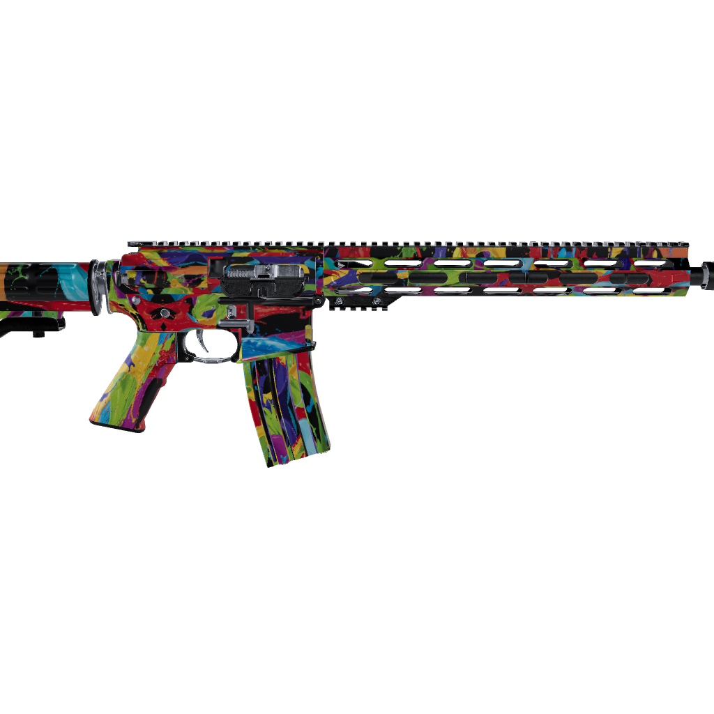 AR 15 Paint Splatter Black Gun Skin