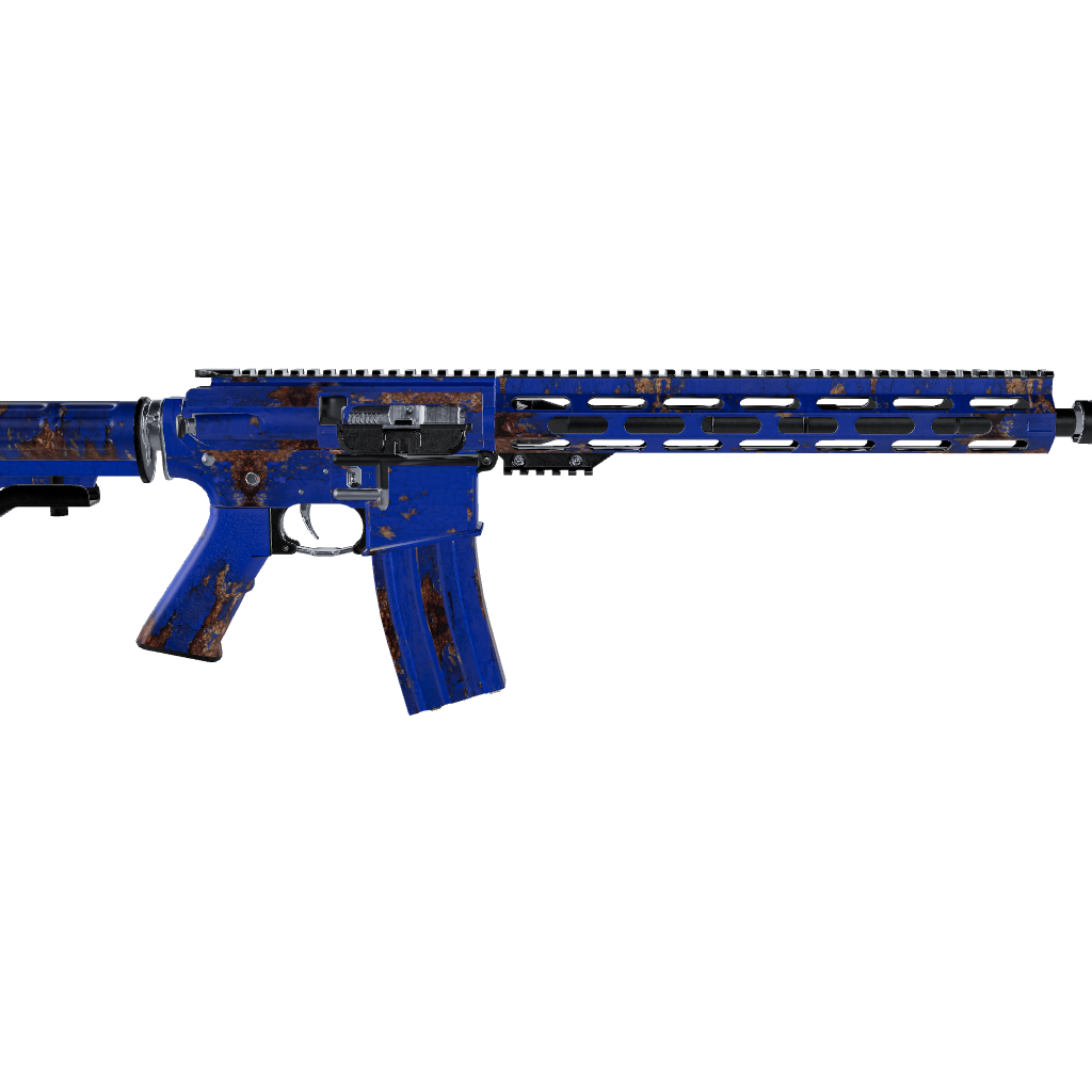 AR 15 Rust 3D Royal Blue Gun Skin