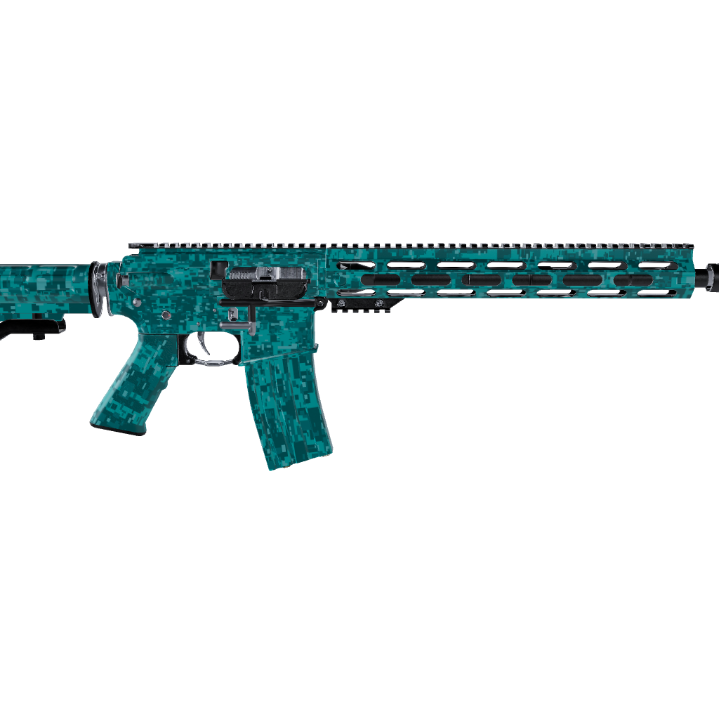 AR 15 Digital Elite Tiffany Blue Camo Gun Skin