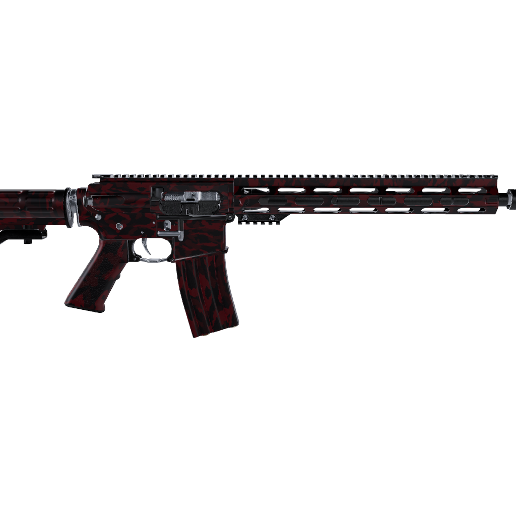 AR 15 Erratic Vampire Red Camo Gun Skin