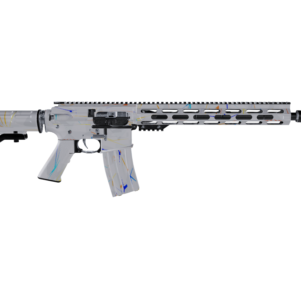 AR 15 Shattered Laser Elite White Fire & Ice Gun Skin