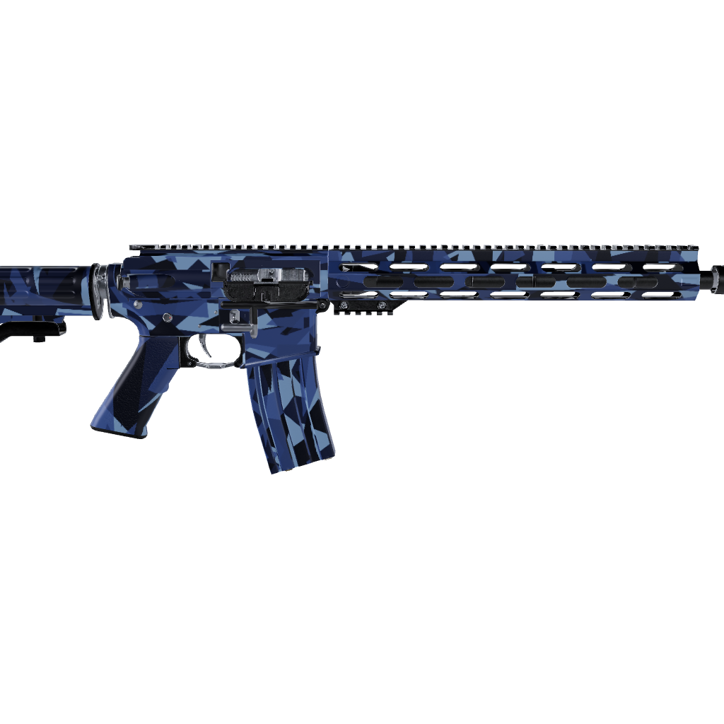 AR 15 Shattered Blue Urban Night Camo Gun Skin 