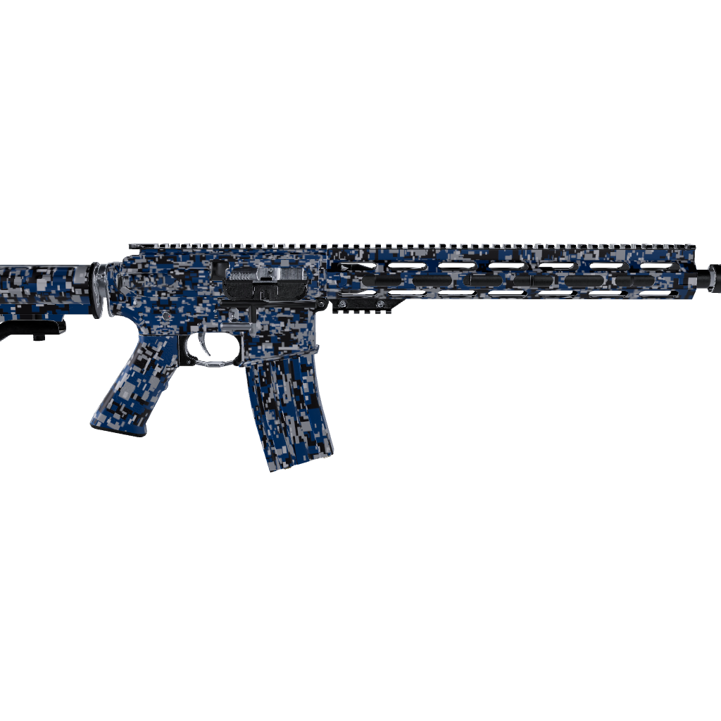 AR 15 Digital Blue Tiger Camo Gun Skin