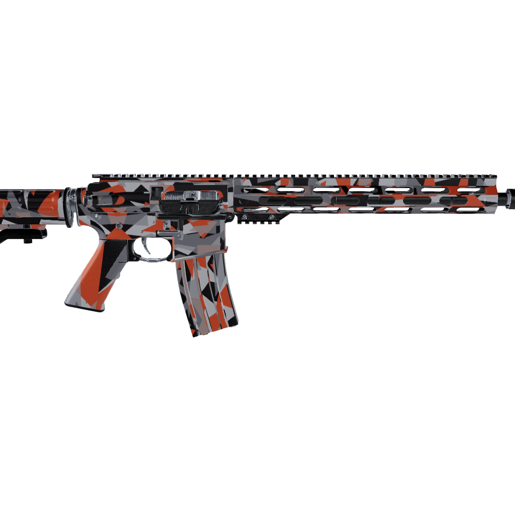 AR 15 Shattered Orange Tiger Camo Gun Skin