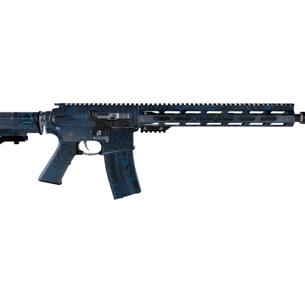 AR 15 Damascus Blue Gun Skin