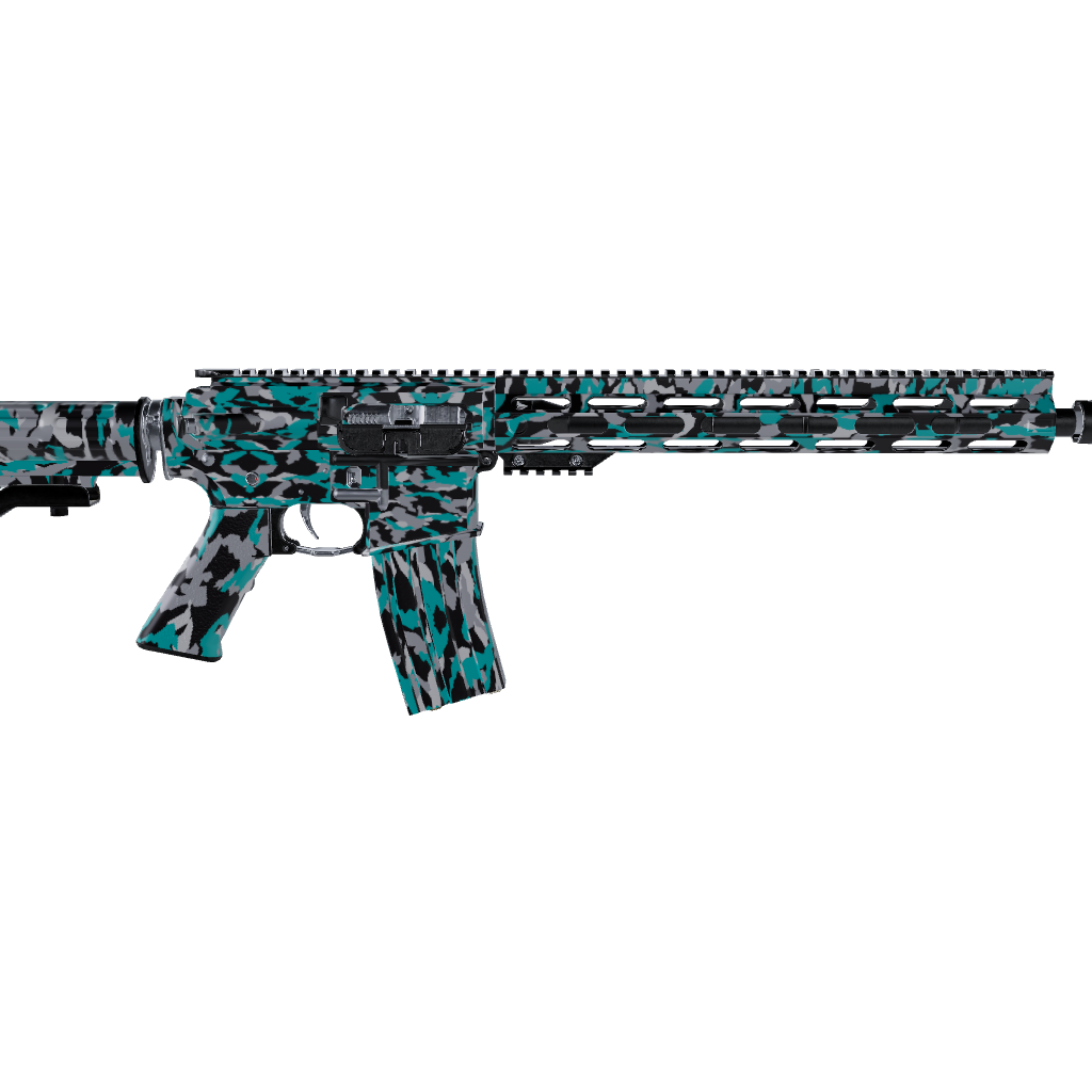 AR 15 Erratic Tiffany Blue Tiger Camo Gun Skin