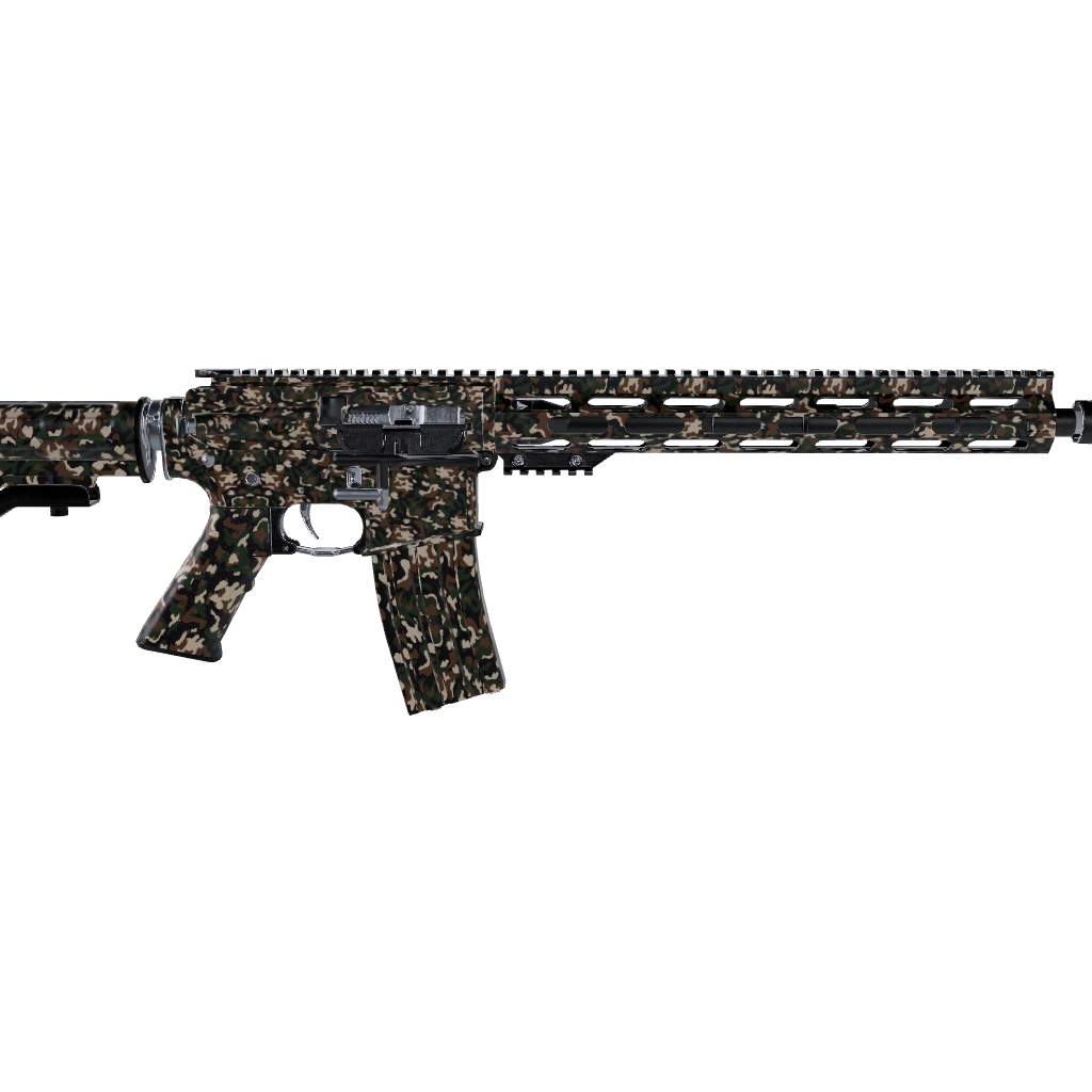 AR 15 Classic Woodland Camo Gun Skin