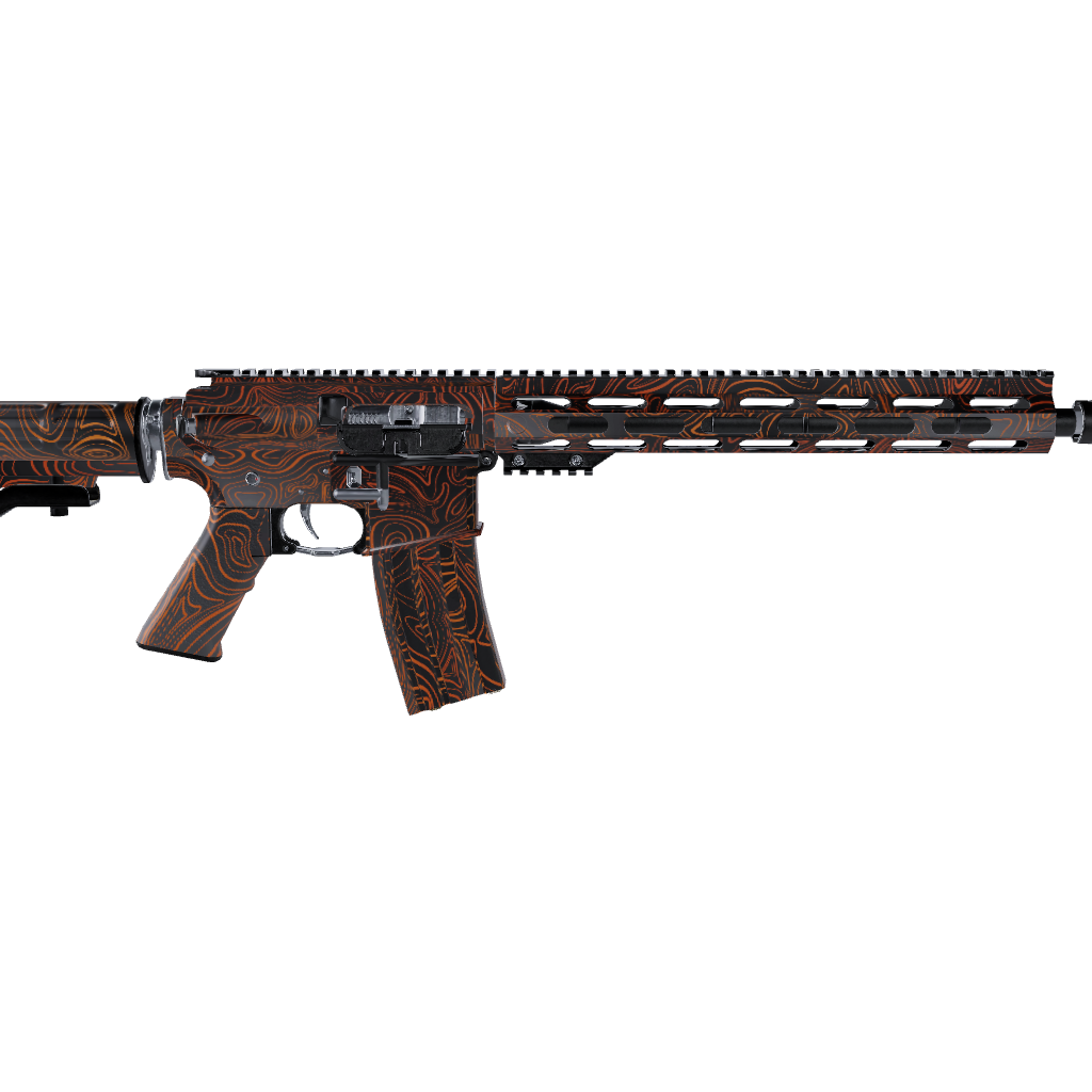 AR 15 Damascus Orange Gun Skin