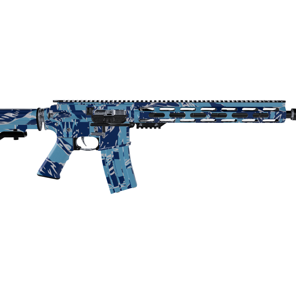 AR 15 Shredded Baby Blue Camo Gun Skin
