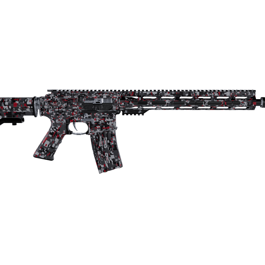 AR 15 Digital Urban Red Camo Gun Skin