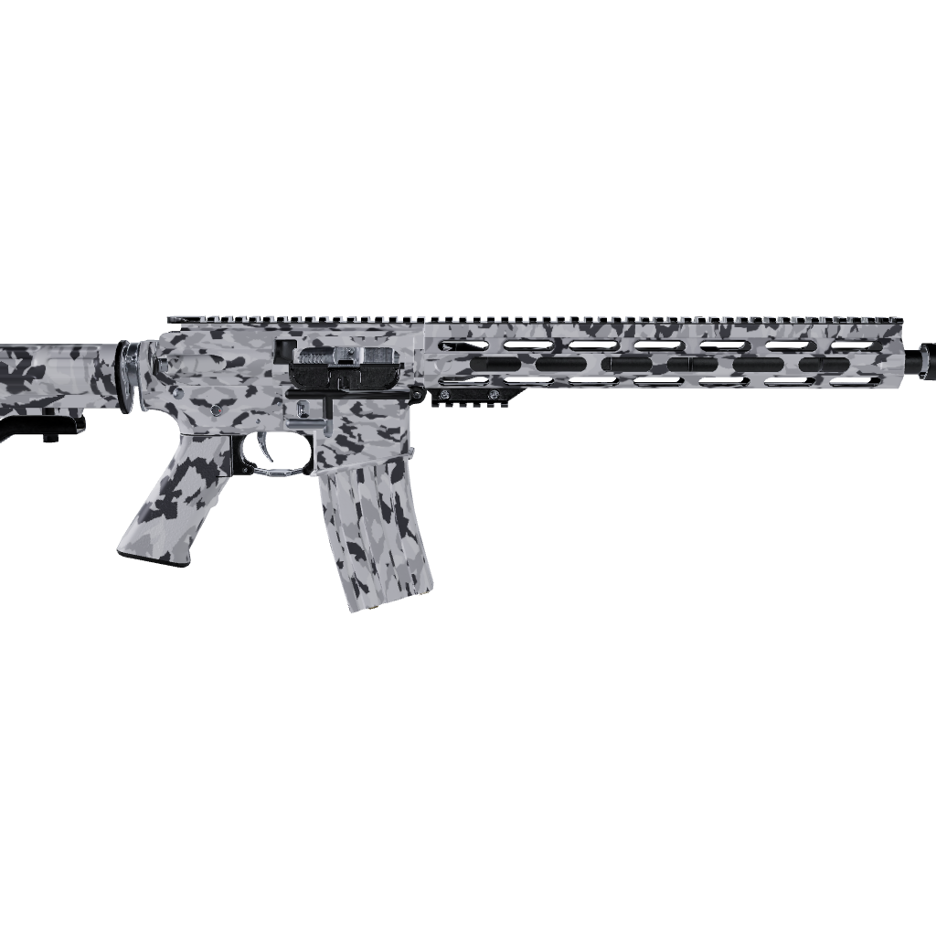 AR 15 Erratic Snow Camo Gun Skin