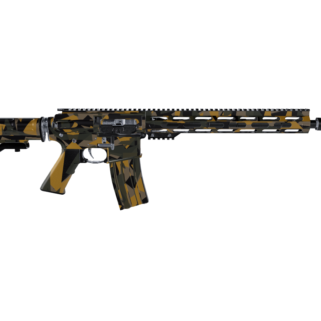 AR 15 Shattered Militant Yellow Camo Gun Skin