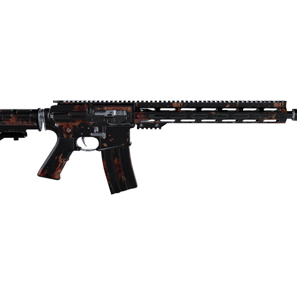 AR 15 Rust 3D Black Gun Skin